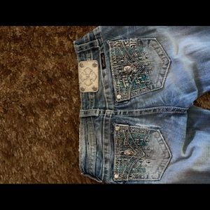 Size 27 bootcut miss me jeans teal pockets